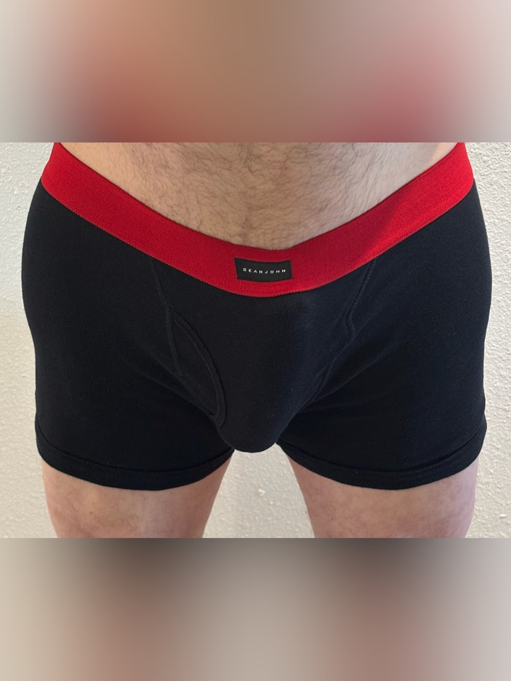 Sean John Black Boxer Briefs with Red Elastic Waistband